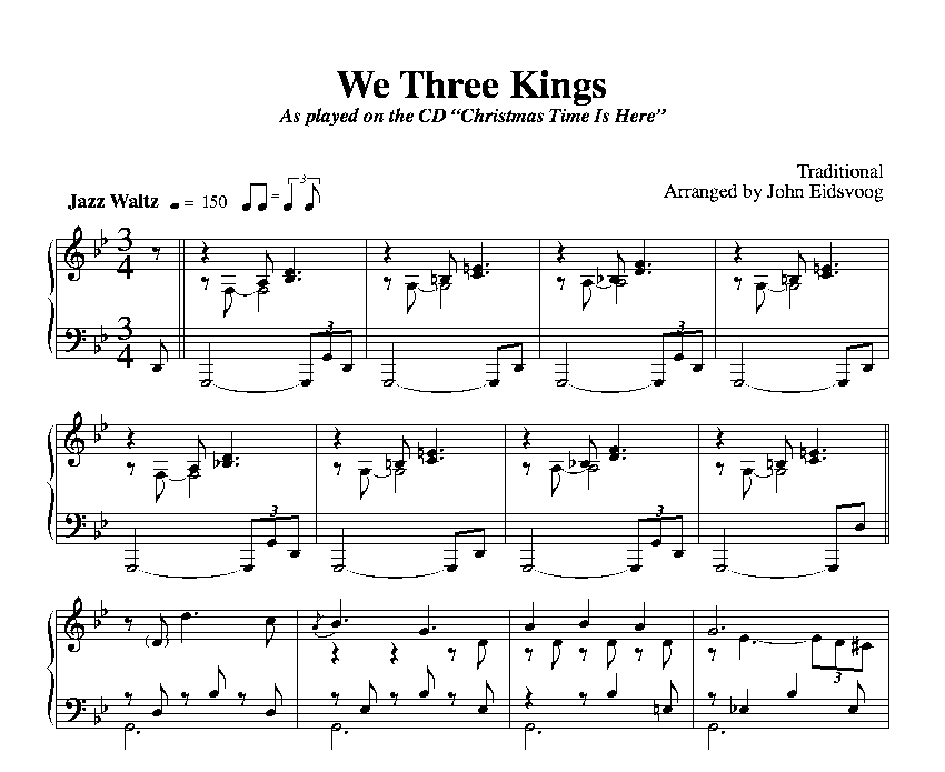 We Three Kings sheet music (FREE)